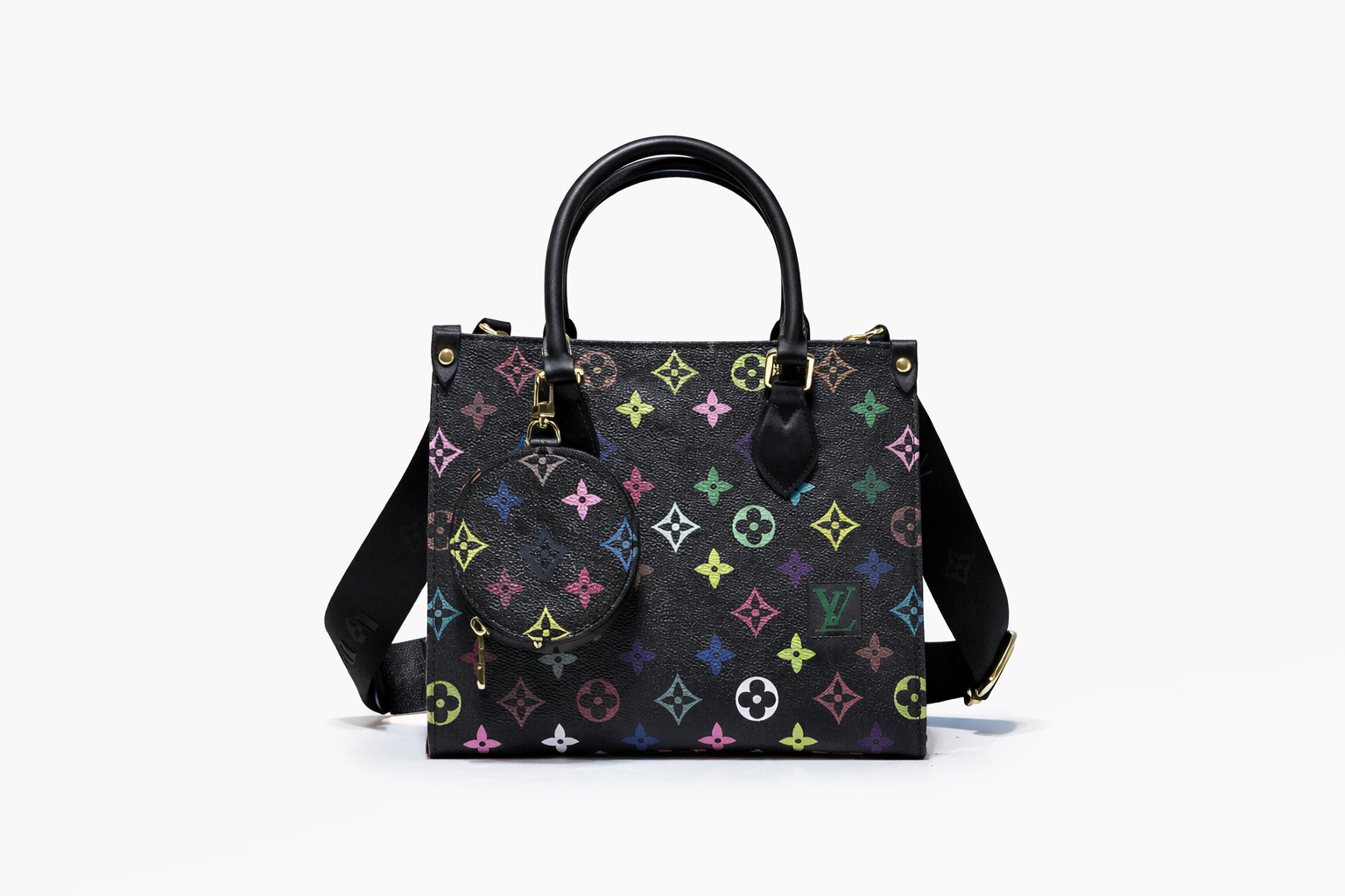 Lv Monogram Tote Bag with Coin Pouch