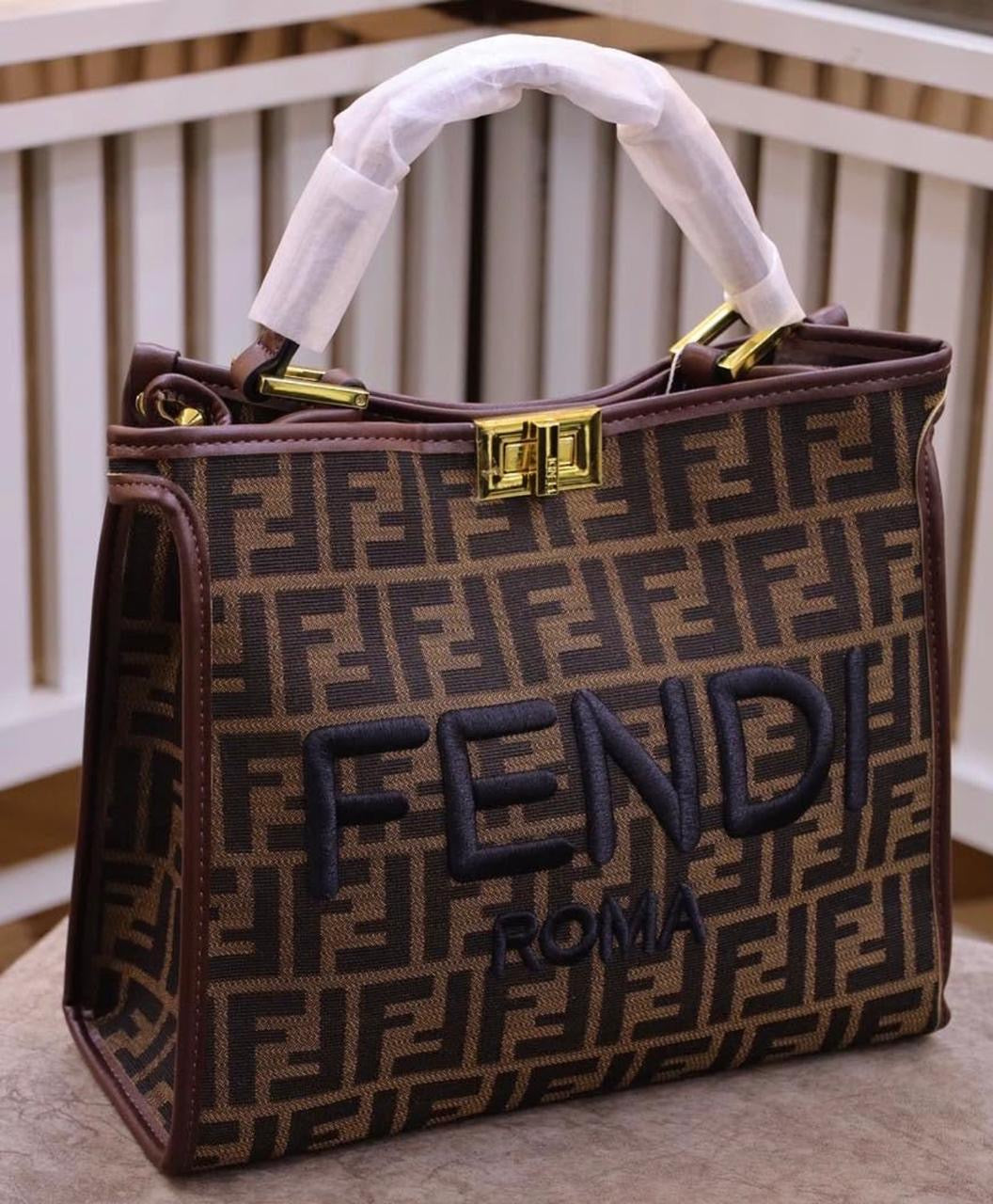 Luxury F Monogram Shopper Tote Bag