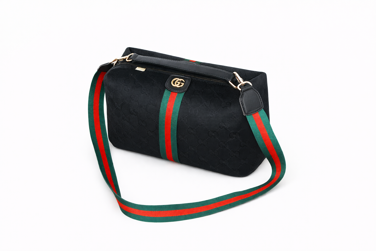 Luxury Black Stripe Crossbody Travel Bag