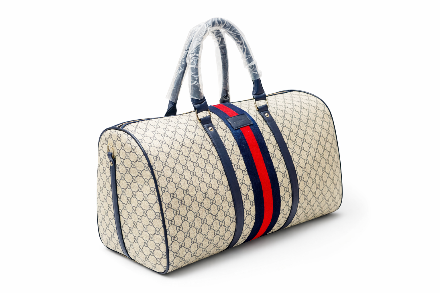 Gucci GG Supreme Web Stripe Duffle Bag
