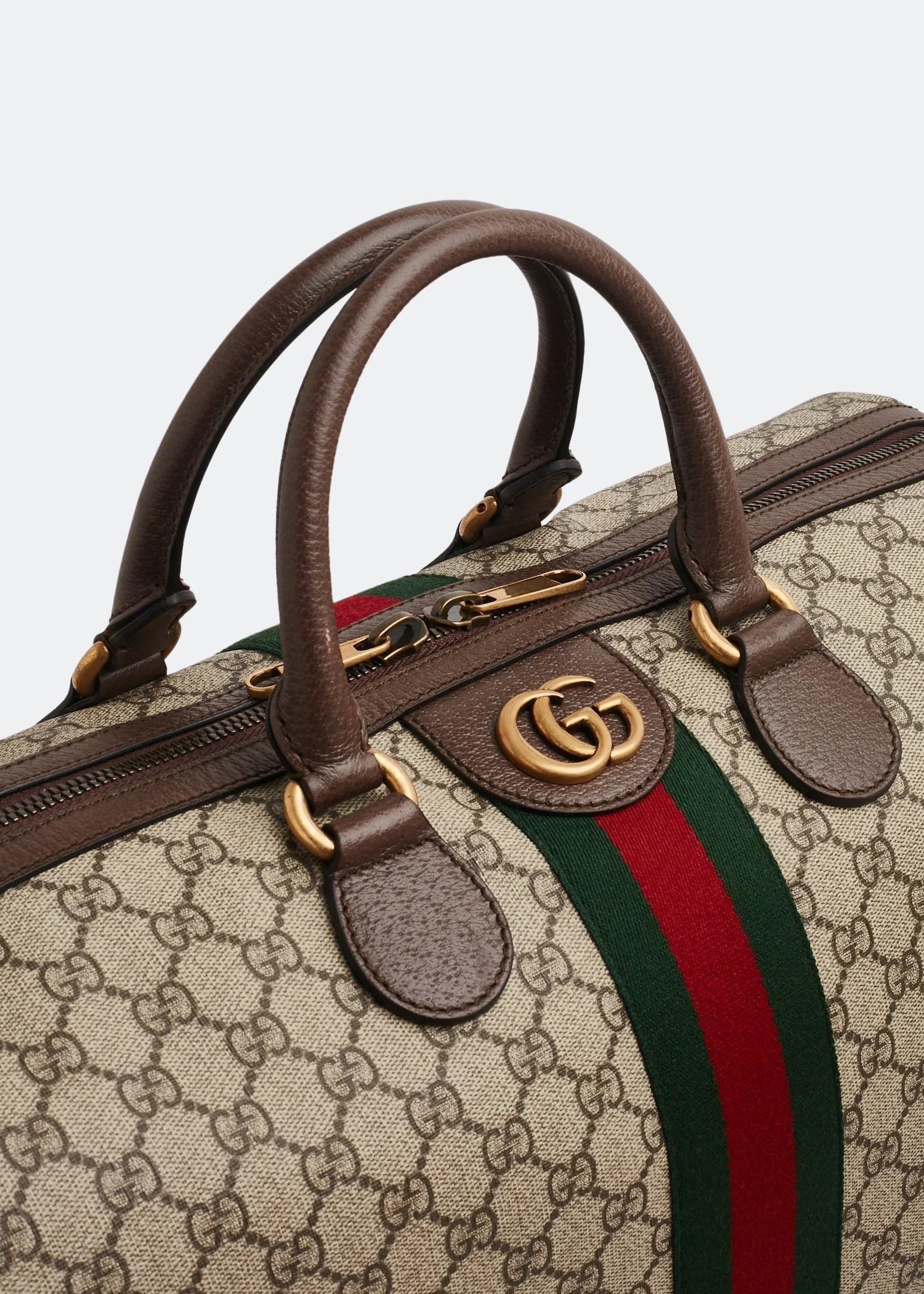 GG Canvas Web Stripe Travel Duffle Bag