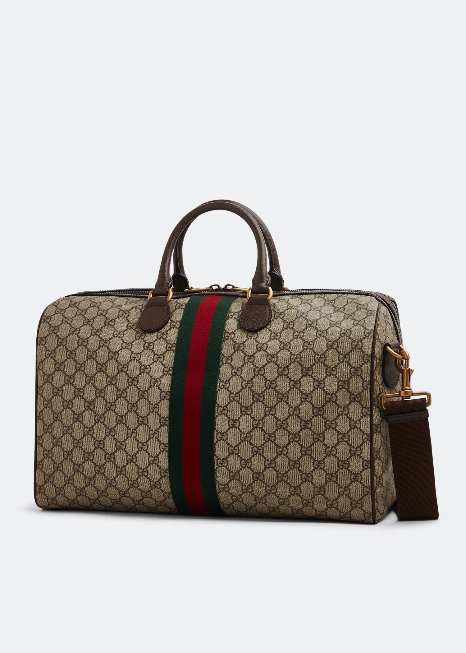 GG Canvas Web Stripe Travel Duffle Bag