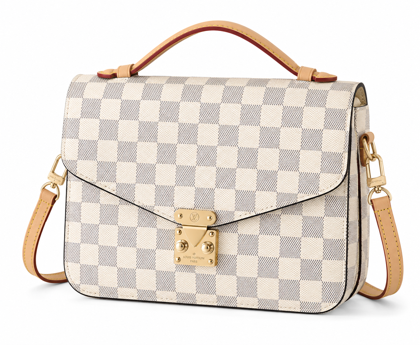 LV Structured Flap Top Handle Crossbody Bag