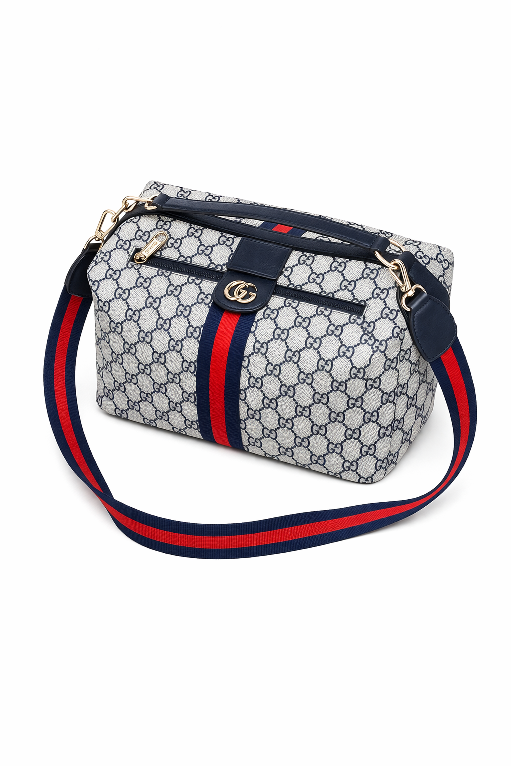 Luxury Black Stripe Crossbody Travel Bag