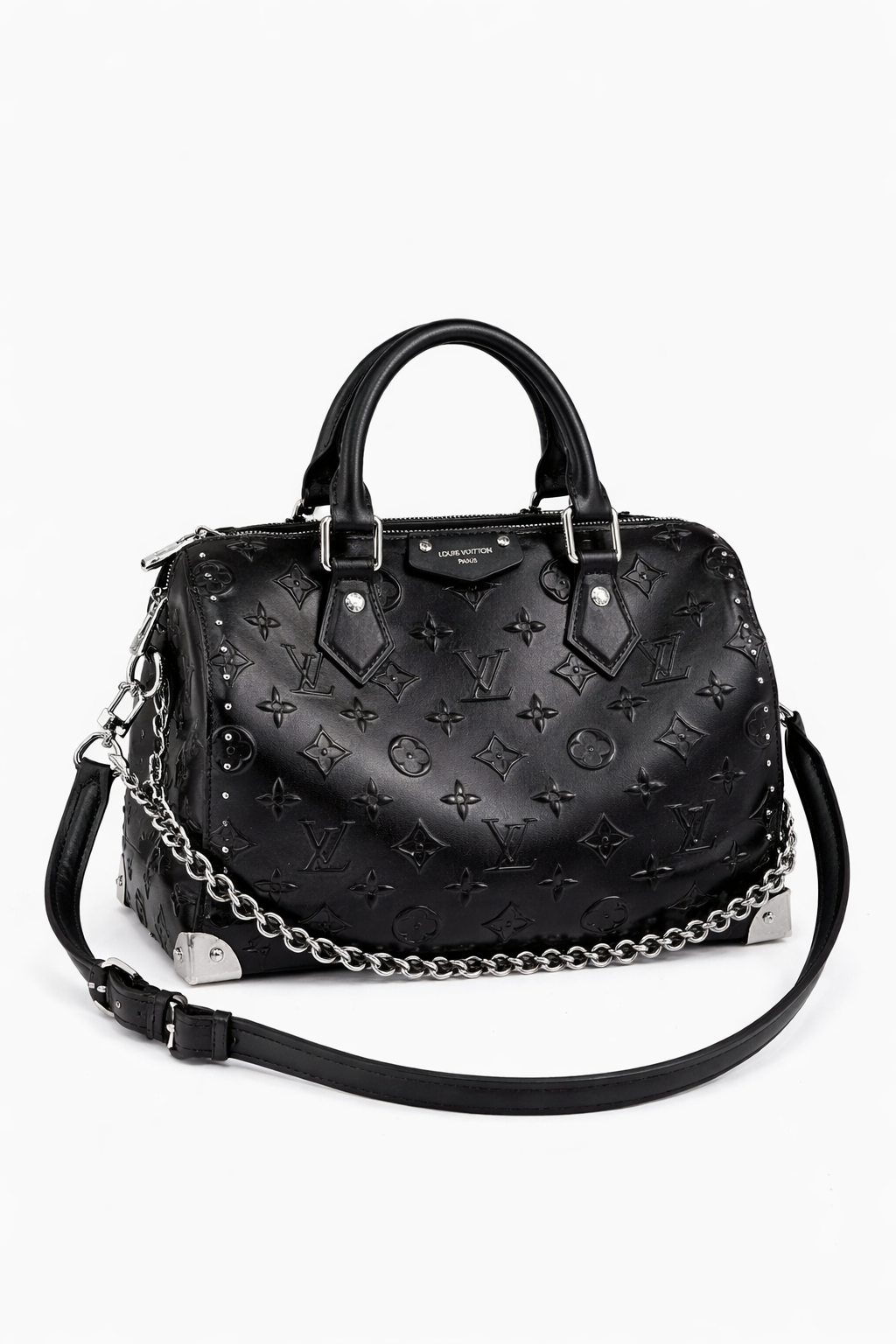 Lv Structured Top Handle Crossbody Bag