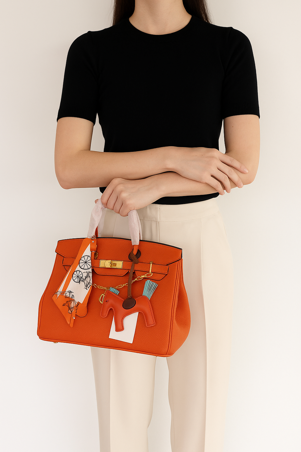 HER Classic Structured Top Handle Crossbody Bag