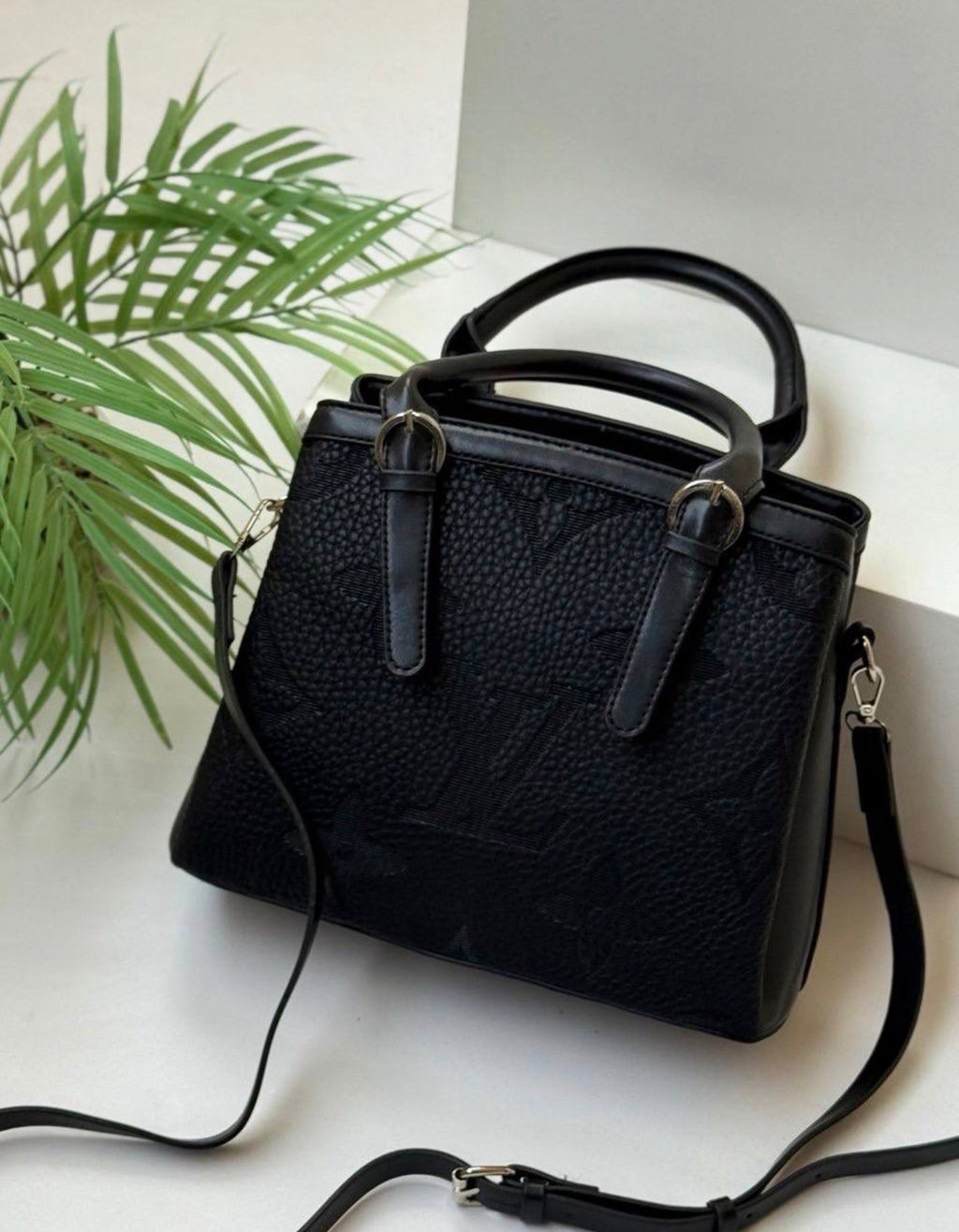 Vora Textured Leather Top Handle Tote Bag