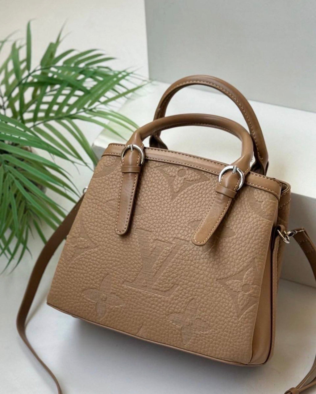 Vora Textured Leather Top Handle Tote Bag