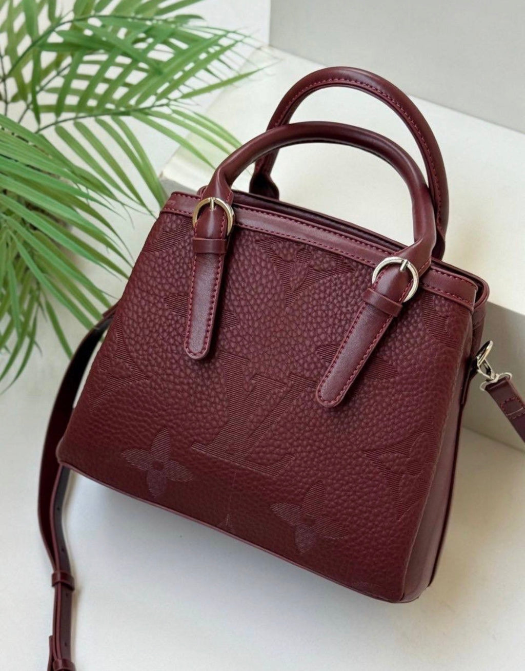 Vora Textured Leather Top Handle Tote Bag