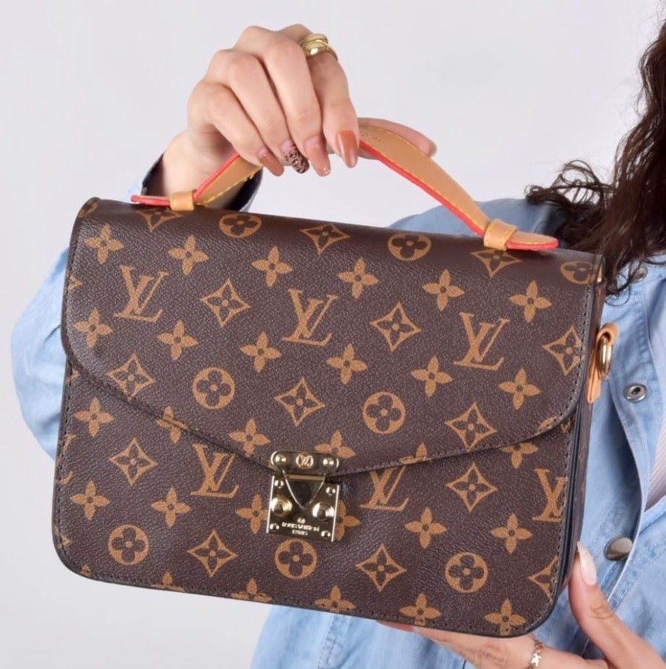 LV Structured Flap Top Handle Crossbody Bag