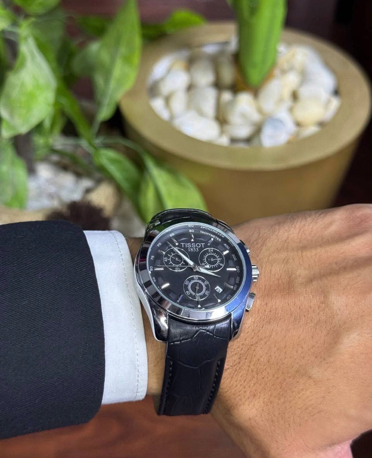 Tissot Chronograph Black Leather