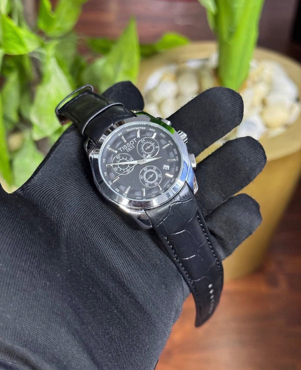 Tissot Chronograph Black Leather