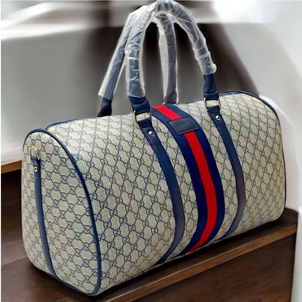 Gucci GG Supreme Web Stripe Duffle Bag