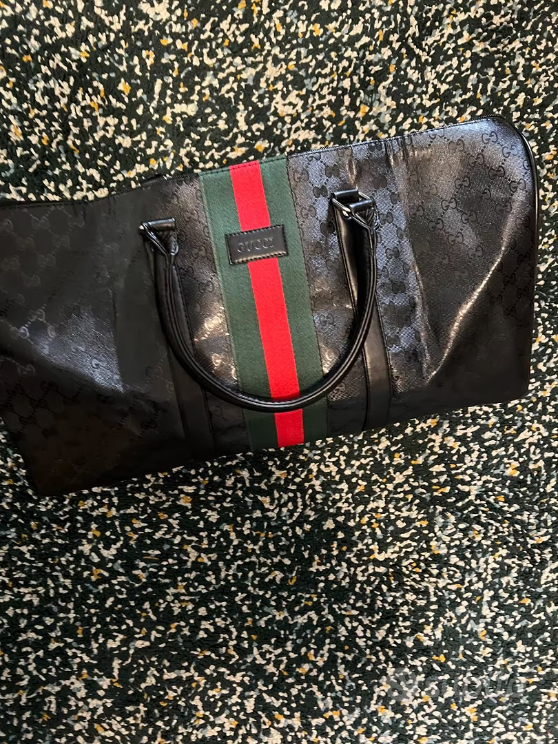 Gucci GG Supreme Web Stripe Duffle Bag