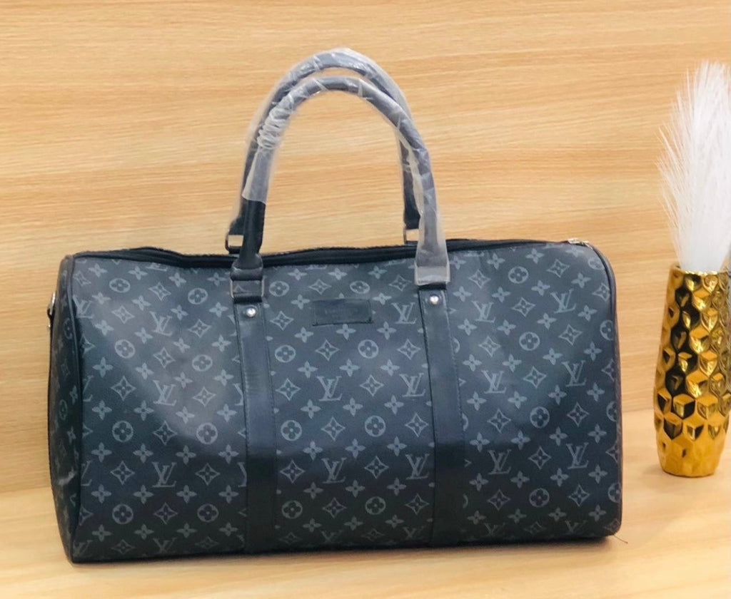 Vora Black Leather Keepall Duffle Bag