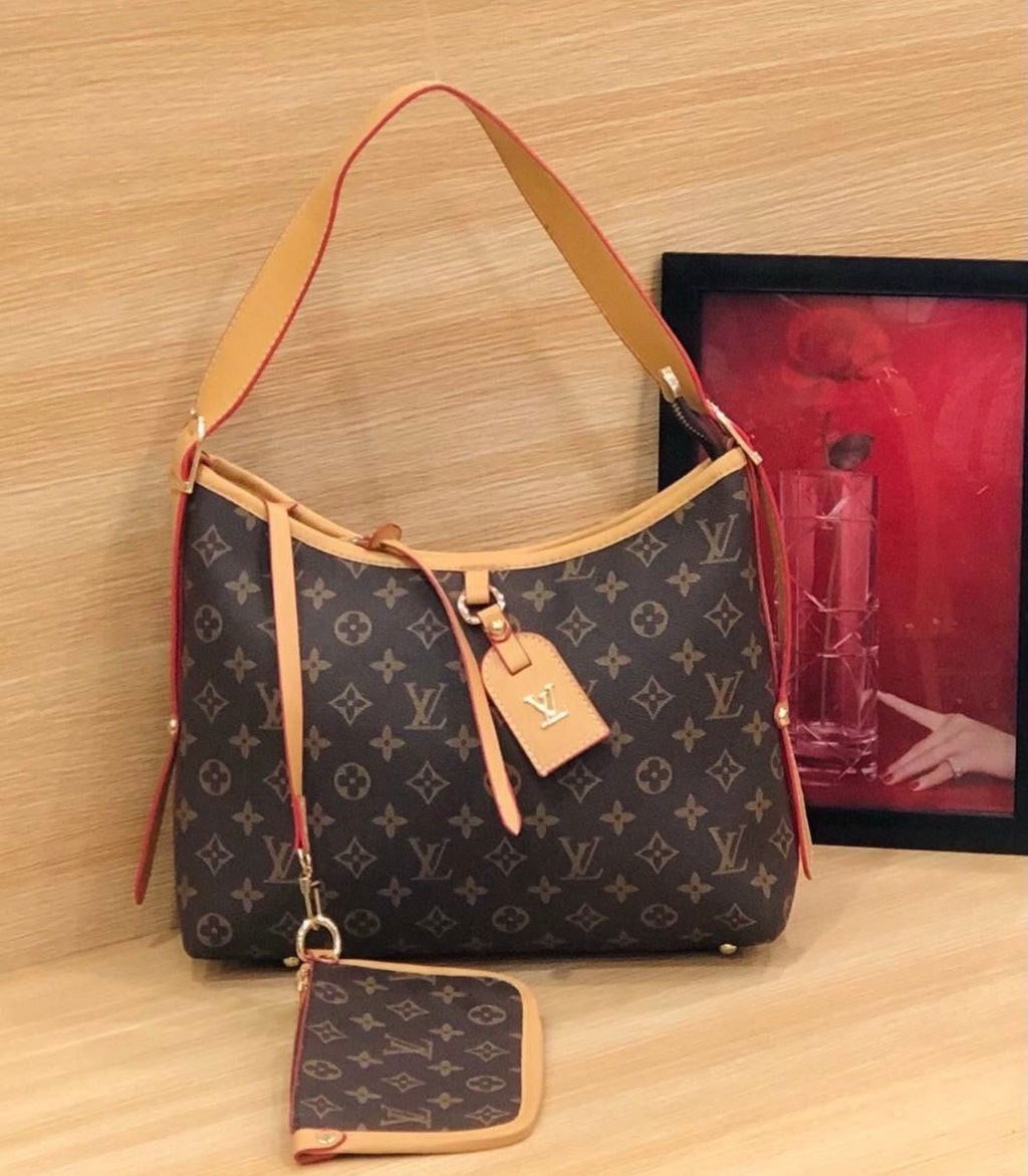 Vora Monogram Denim Shoulder Bag with Pouch