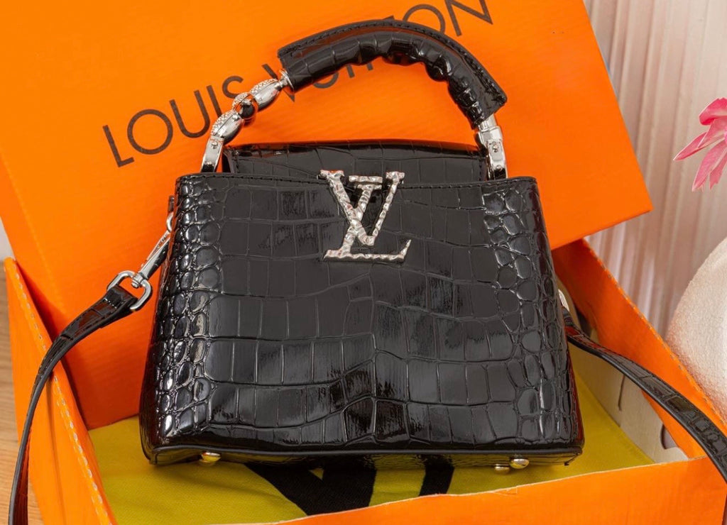 HER Embossed Mini Top Handle Bag