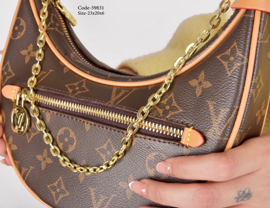 Vora Monogram Crescent Shoulder Bag mirror