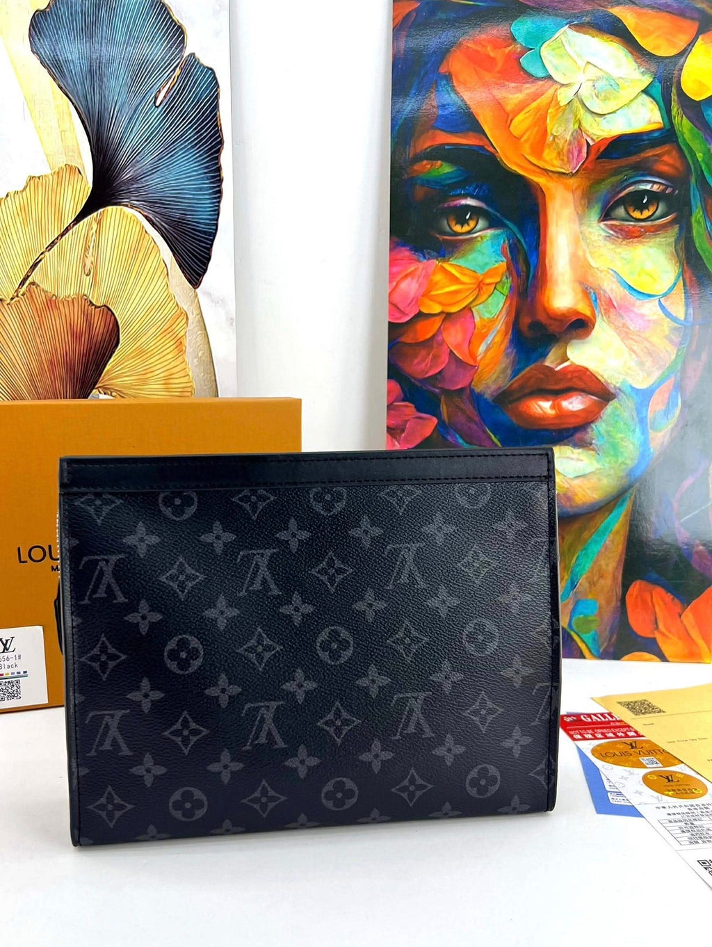 Lv Monogram Slim Clutch Crossbody Bag