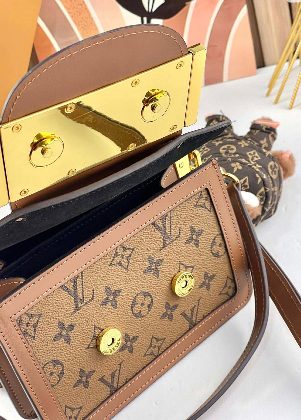 Lv Top Handle Crossbody Flap Bag