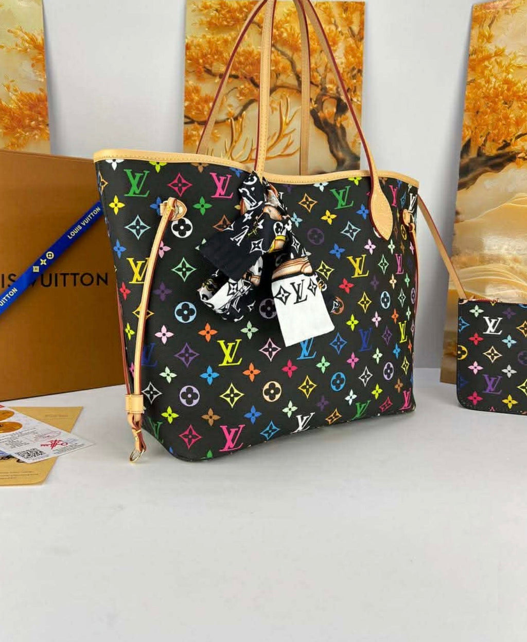Lv Printed Tote Shoulder Bag with Pouch