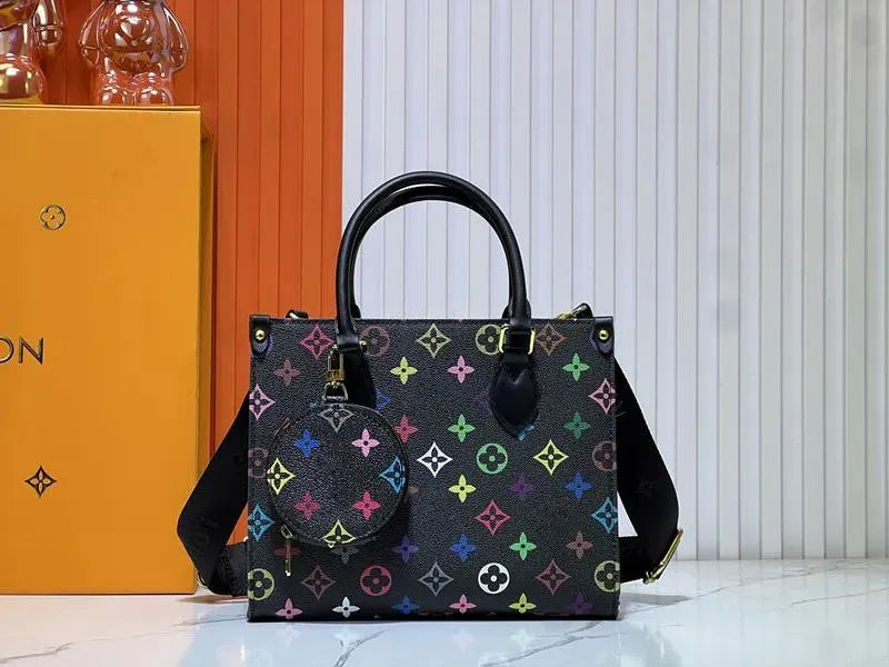 Lv Monogram Tote Bag with Coin Pouch