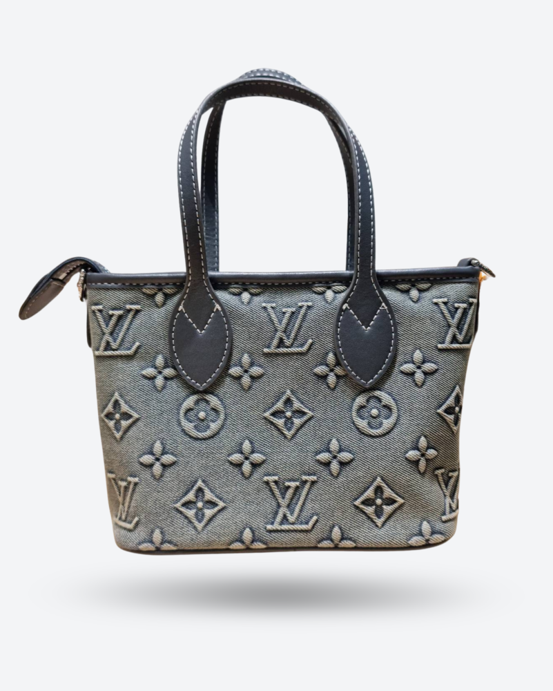 Lv Monogram Denim Top Handle Crossbody Bag