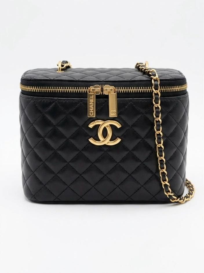 Quilted Mini Bag with Gold Chain