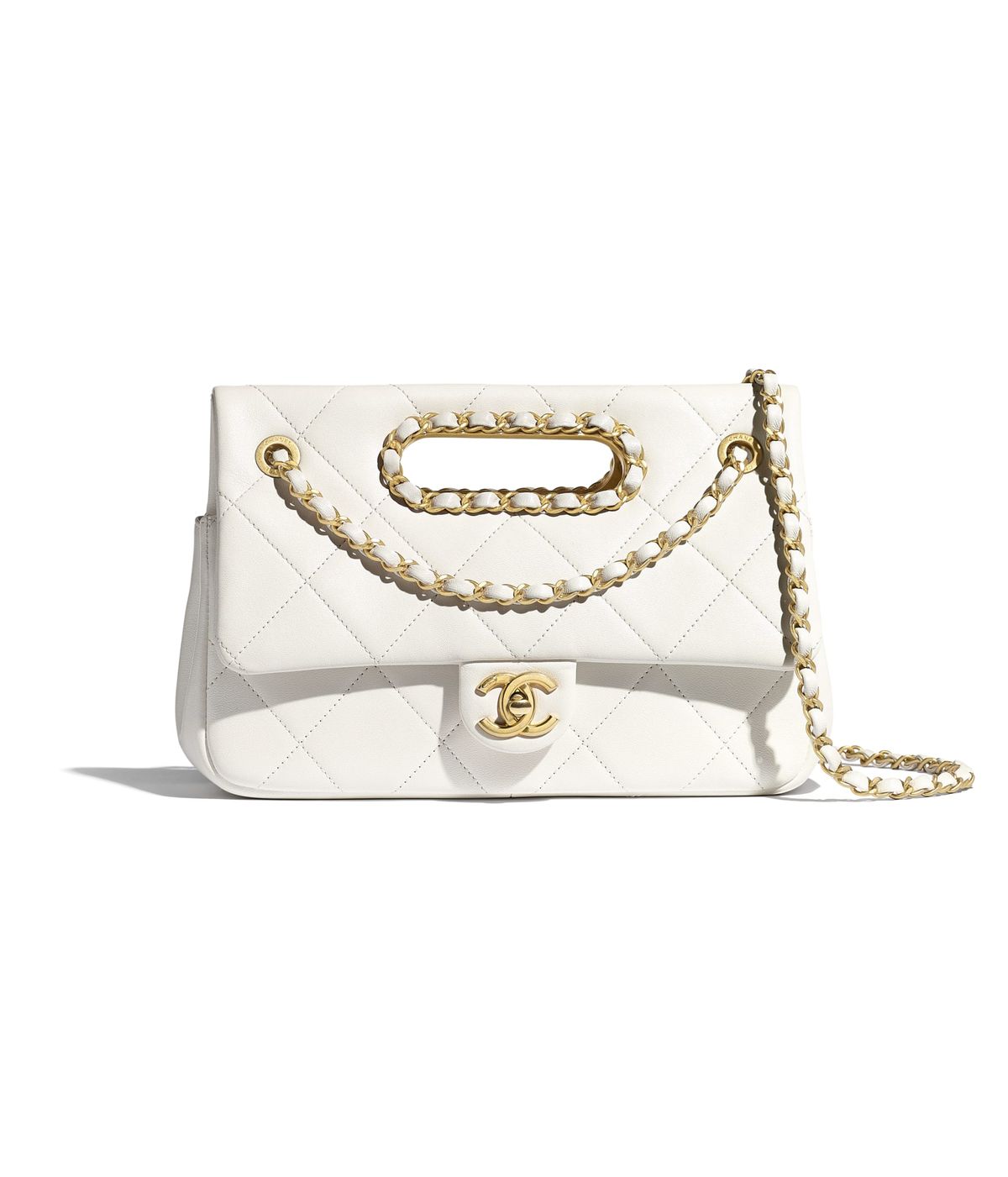 Chnl Quilted Chain Clutch Crossbody Bag