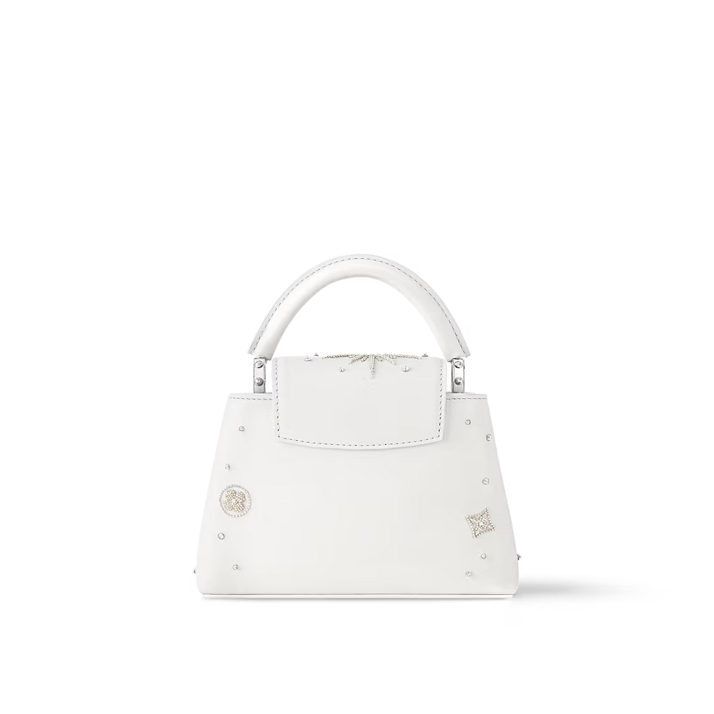 Lv Embellished Top Handle Crossbody Bag