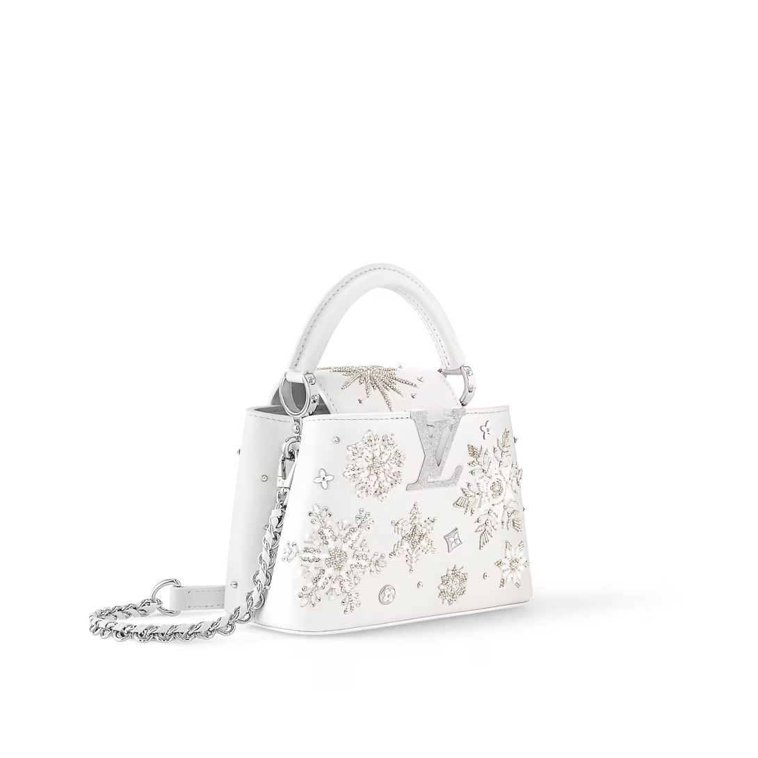 Lv Embellished Top Handle Crossbody Bag