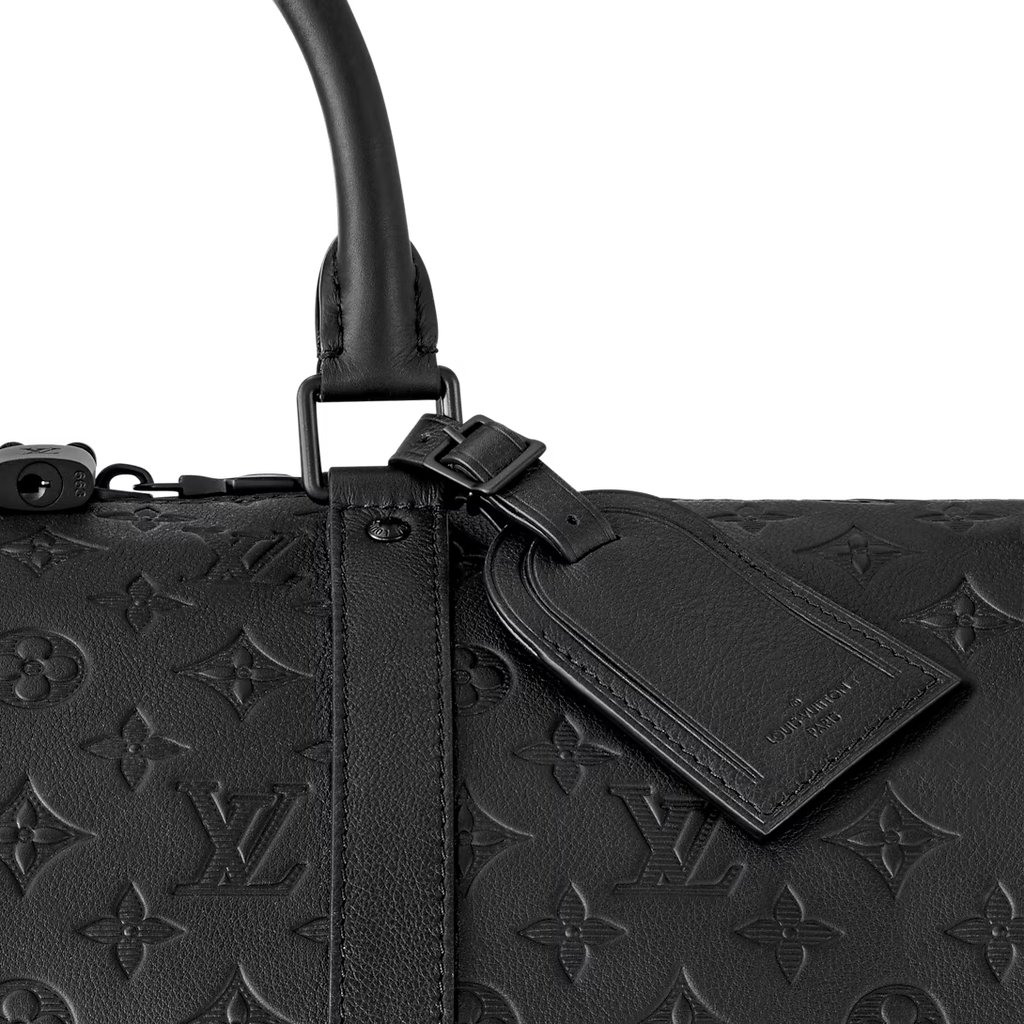 Lv Monogram Leather Travel Duffle Bag