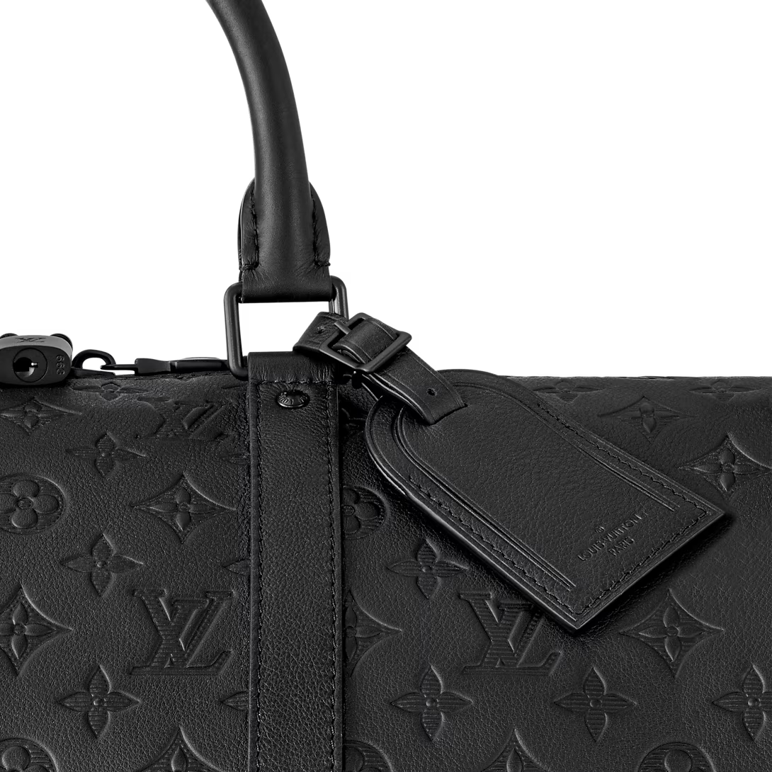 Lv Monogram Leather Travel Duffle Bag
