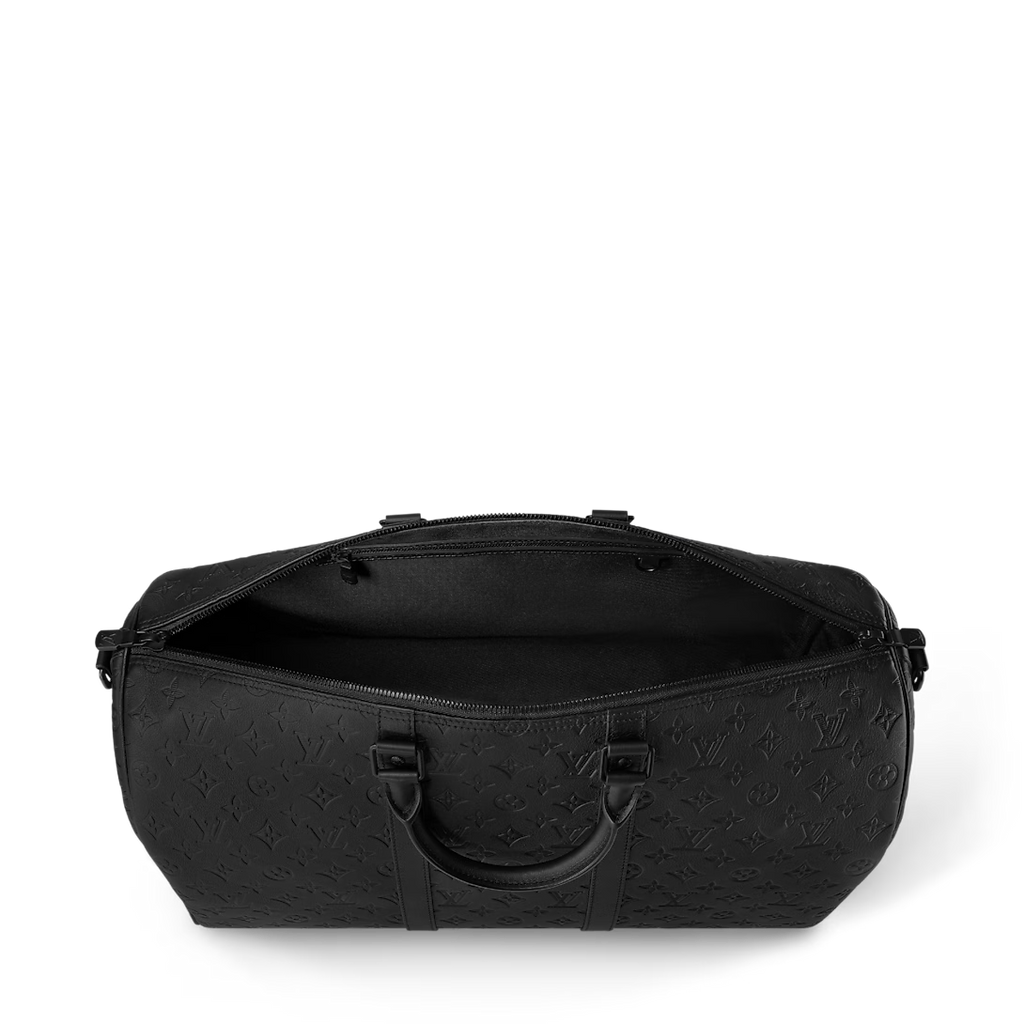 Lv Monogram Leather Travel Duffle Bag