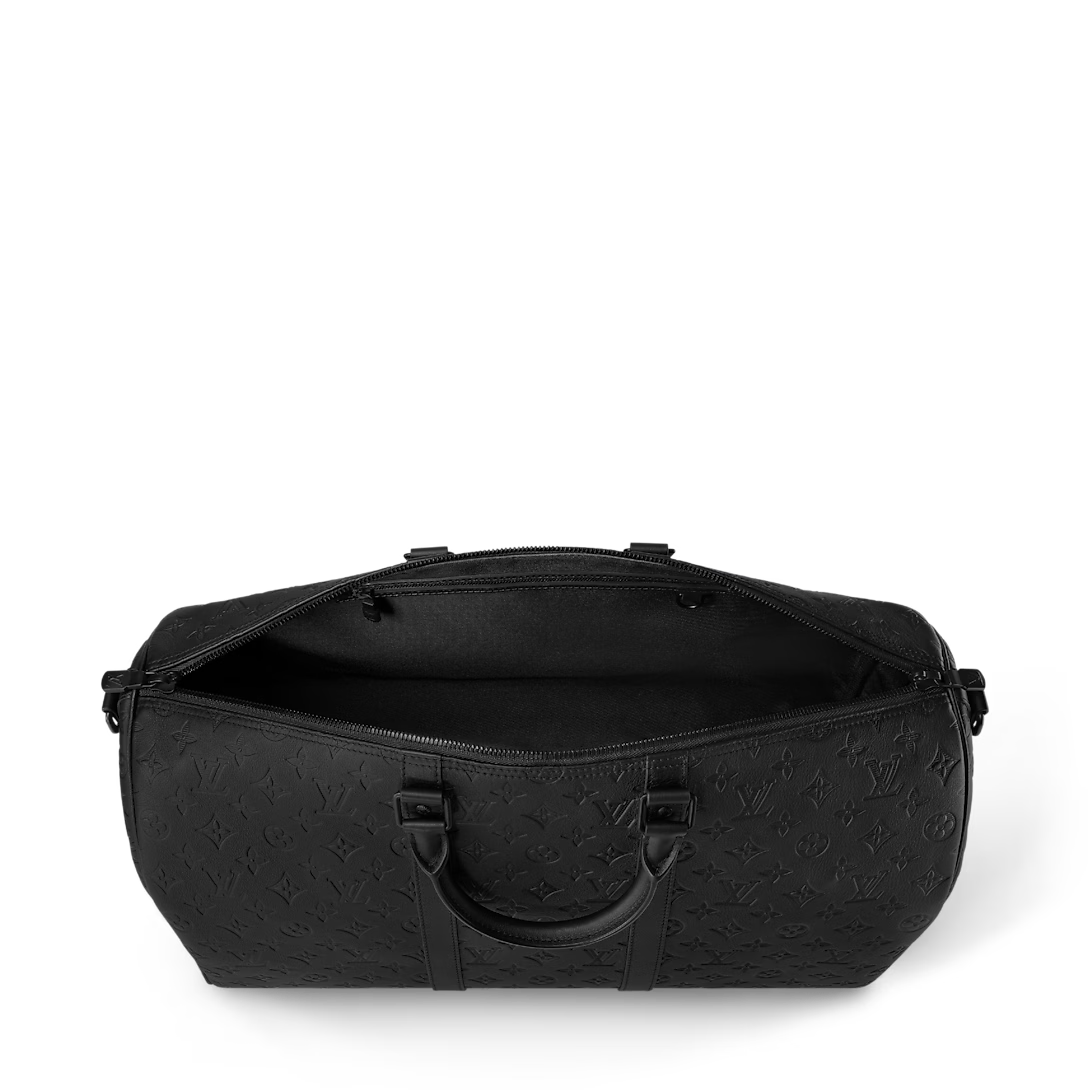 Lv Monogram Leather Travel Duffle Bag